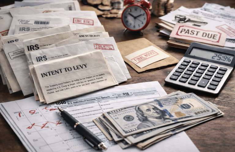 an intent to levy after not filling taxes