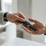 Persona prestando llaves de su carro