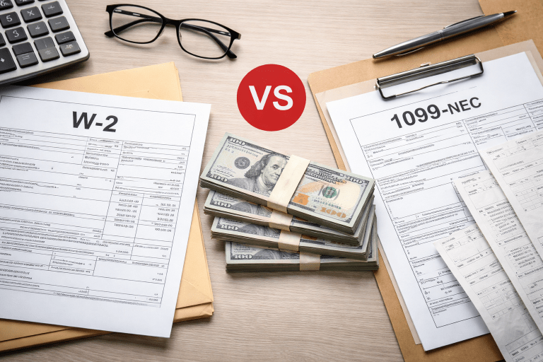 W-2 vs 1099: The Real Tax Difference and What It Costs You in 2026