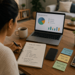mujer creando un plan financiero simple y accionable