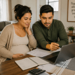 Familia Latina evaluando cuentas Trump