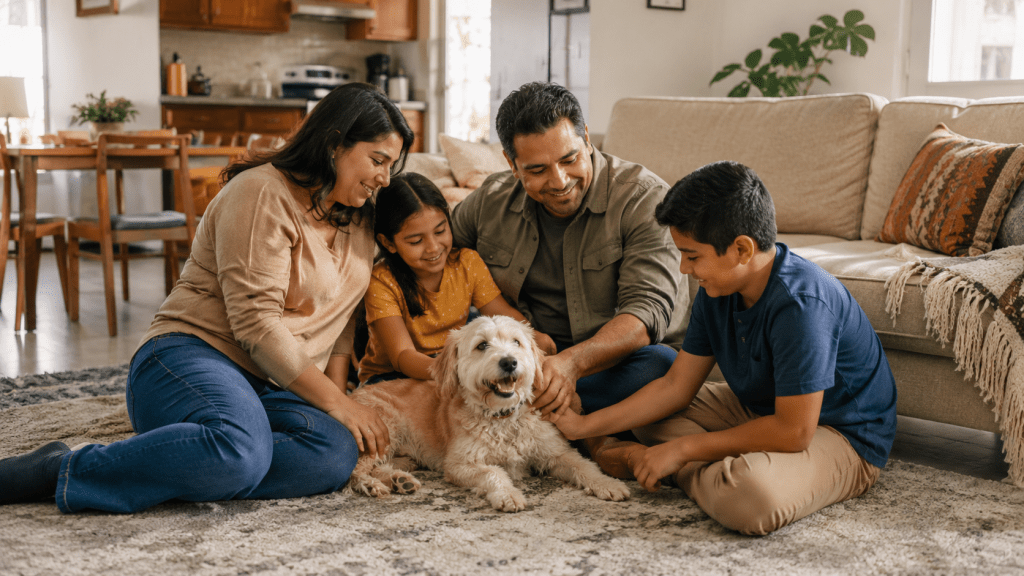 Familia con su perro